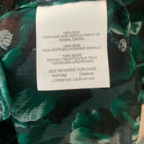 J. Crew Collection Emerald Silk Floral Button Down - Picture 6 of 8